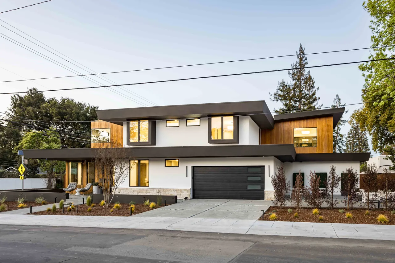 Menlo Park custom home by BayCal — front exterior