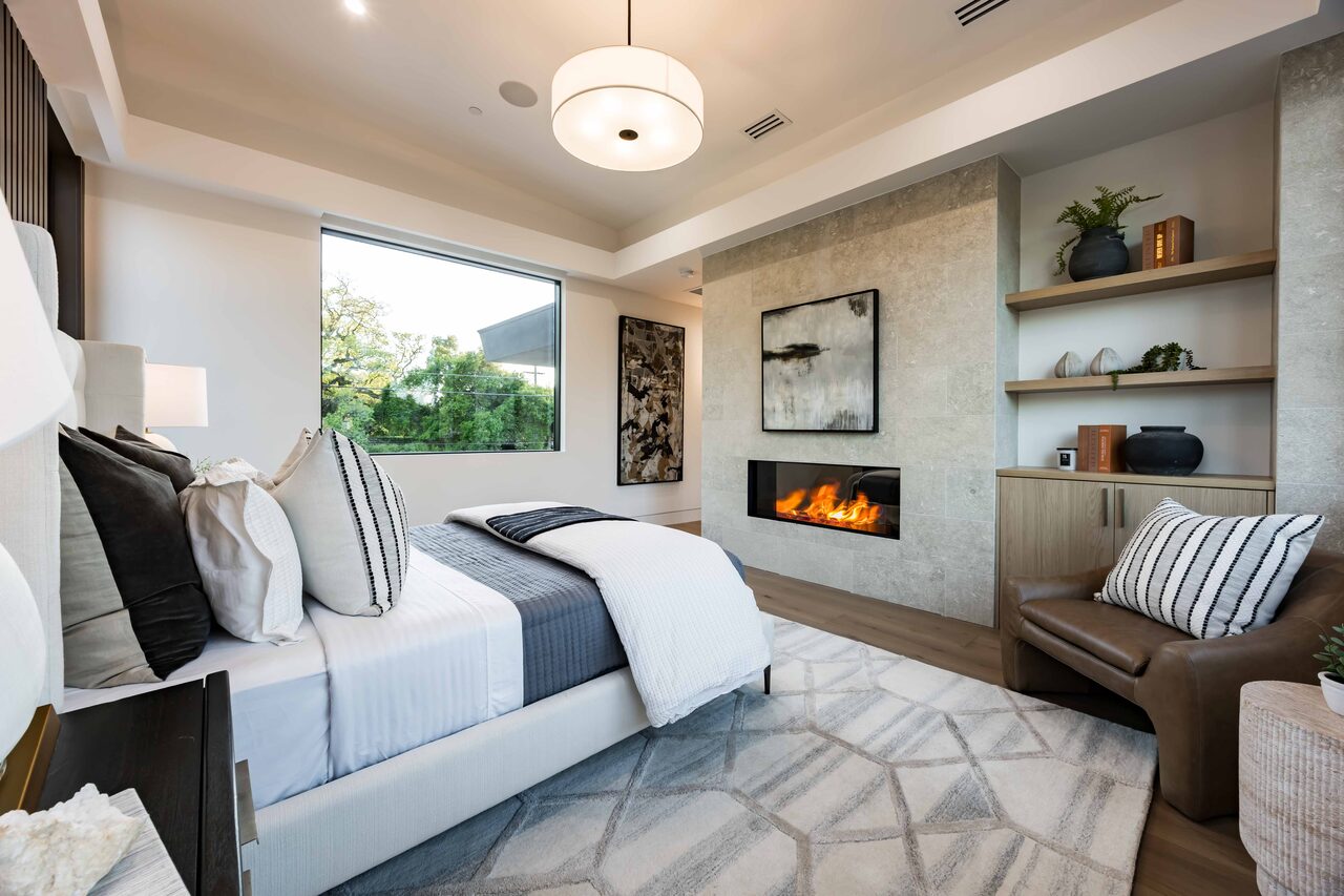 Menlo Park custom home — primary bedroom