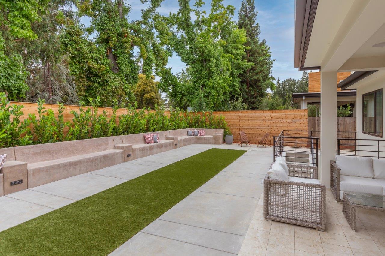 Palo Alto custom home — rear exterior
