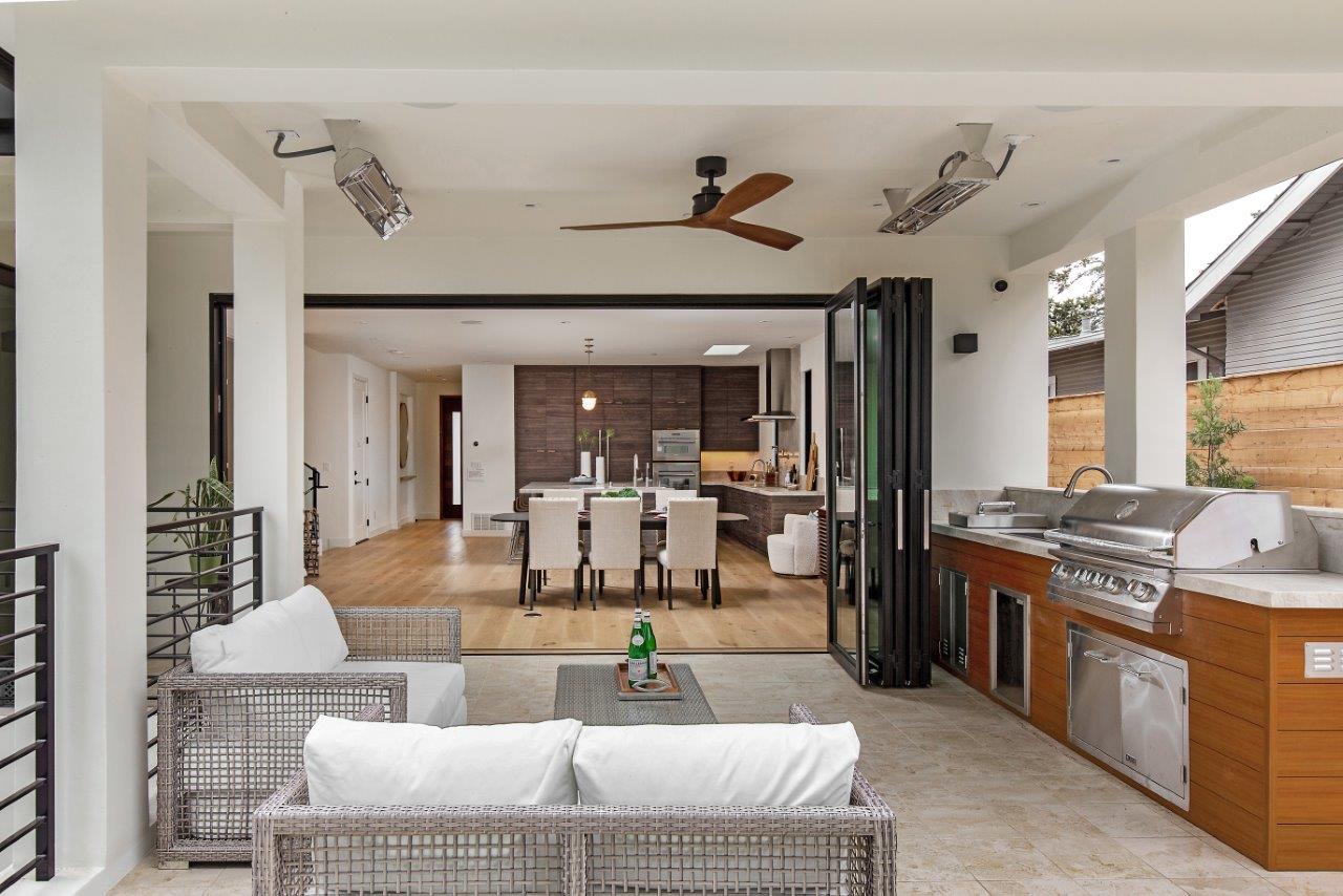 Palo Alto custom home — rear exterior