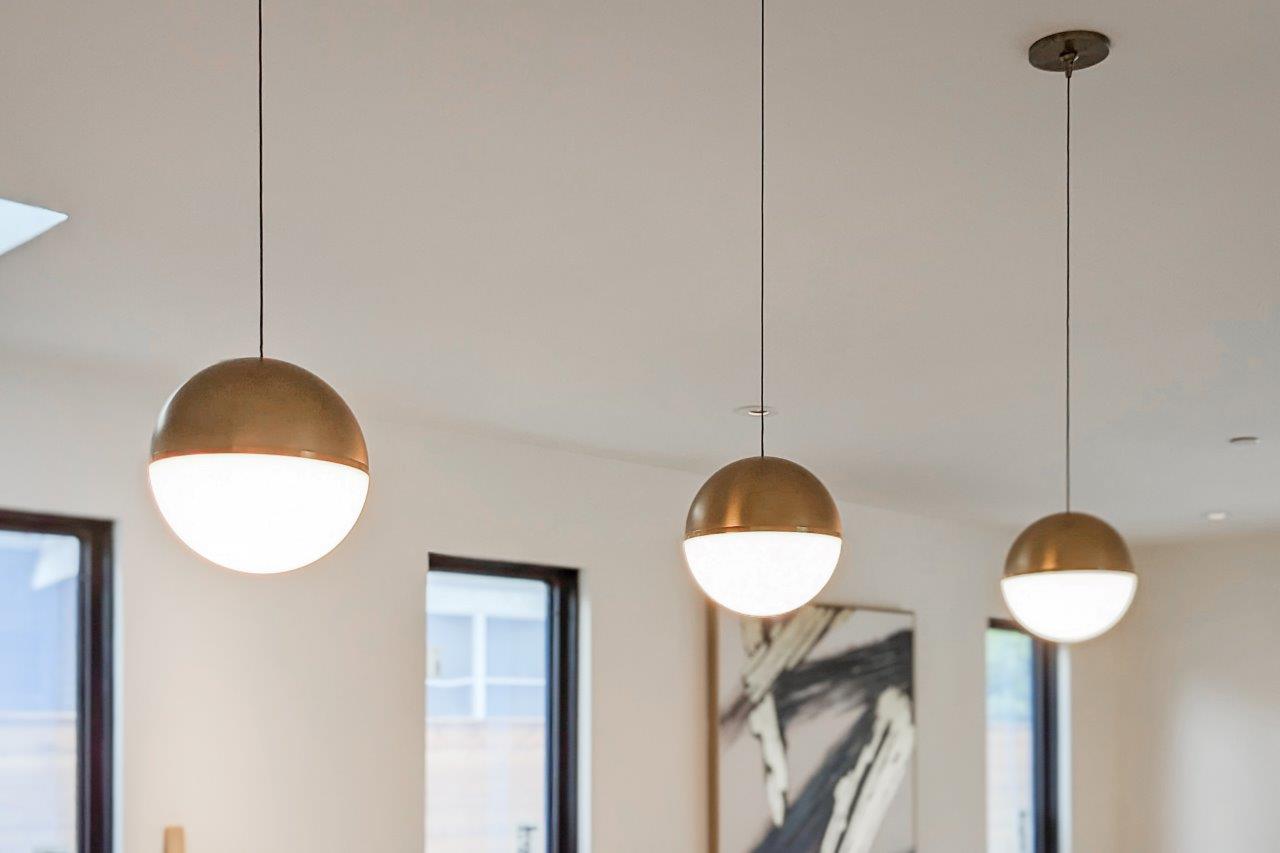 Palo Alto custom home — kitchen lights