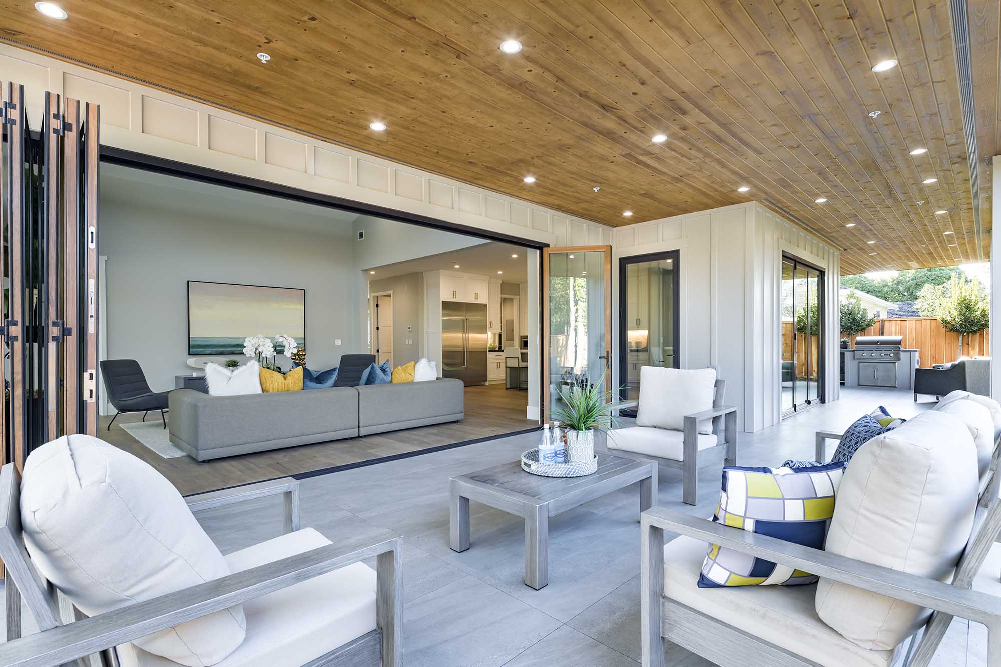 Saratoga modern farmhouse — rear exterior