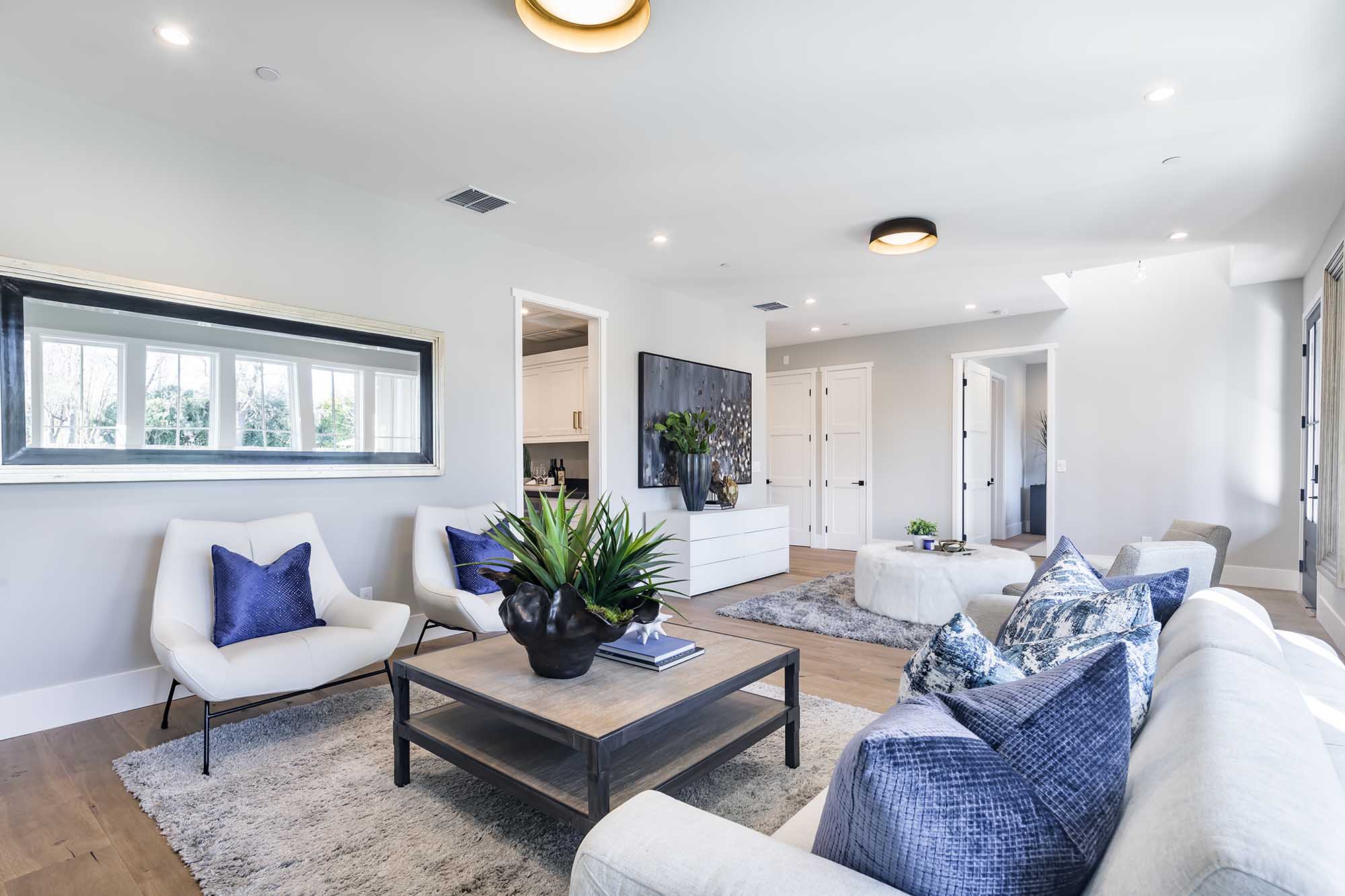 Saratoga modern farmhouse — living room